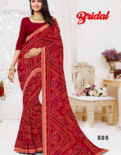 Printed Bollywood Georgette Saree (Maroon)