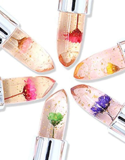 Waterproof Flower Lipstick Jelly Flower Transparent Color Changing Lipstick (Pack Of 2)